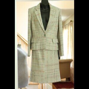 CHRISTIAN LACROIX Multi-Colored Cross Hatching Two-Piece Skirt Suit